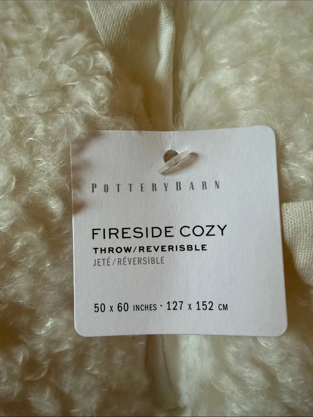 Pottery Barn Fireside Cozy Sherpa Throw - Cream